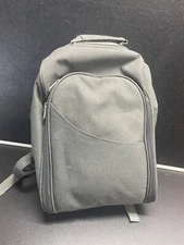 Picnic Time Gray Backpack With Drinking and Lunch Supplies as shown