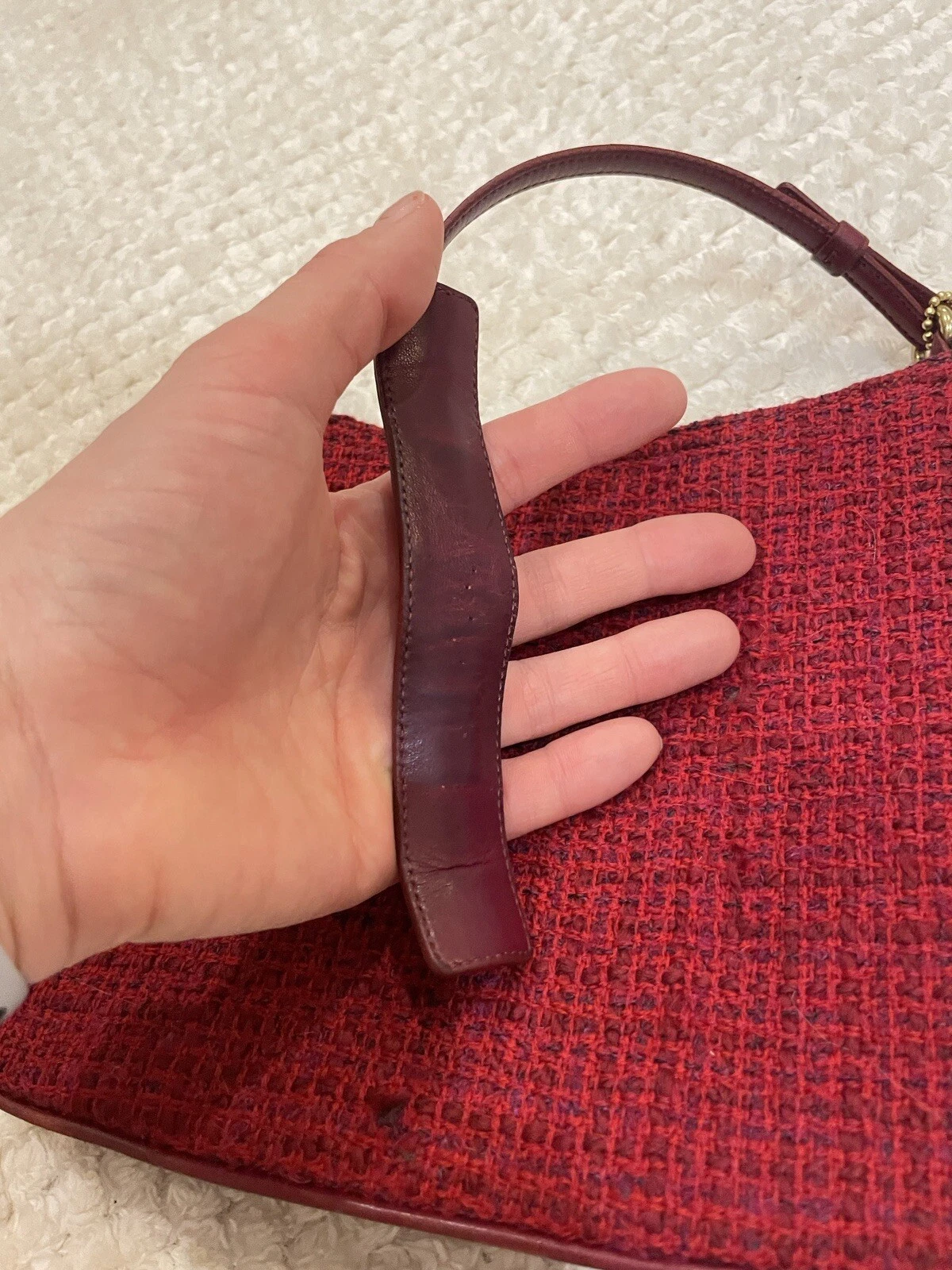 Borsa a mano Coach Girlie Boucle Hobo vintage in lana di alpaca [8310]