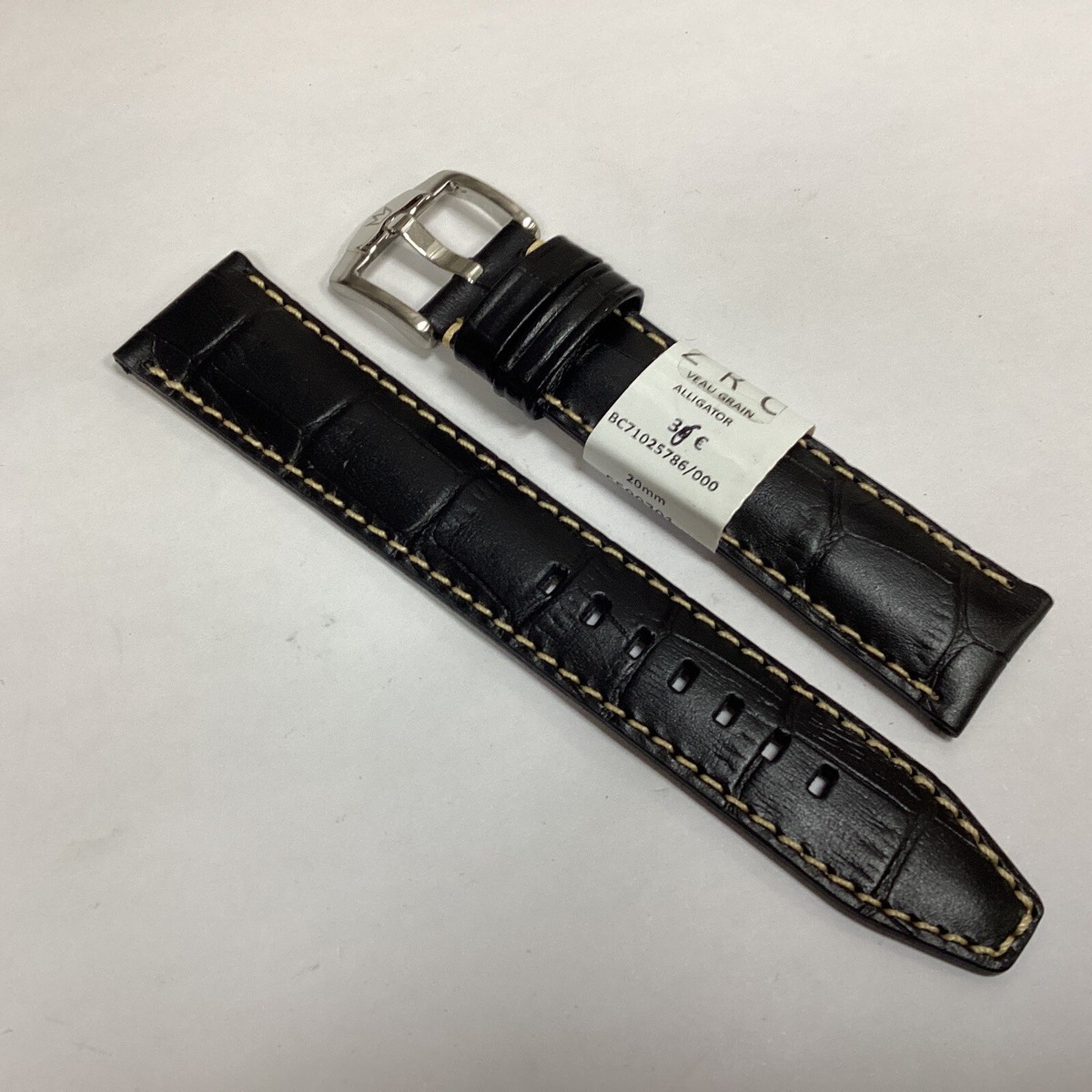 Bracelet De Montre ZRC 20mm - Cuir Grain Alligator Marron, Neuf Avec étiquettes