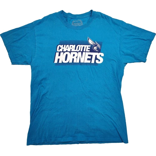 Charlotte Hornets NBA Shirt Men’s M Blue Basketball Y2K Enemy Ink Graphic Tee