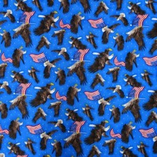 Patriotic Fabric - America Flag  Eagle Toss Blue - Oasis YARD