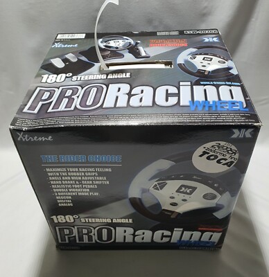 XTREME DUALSHOCK PRO RACING WHEEL AND PEDALS for Playstation 1 and 2 NEW UNUSED