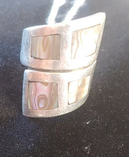 Vintage Mid Century Artisan 925 Sterling Silver Abalone Shell Lot - Picture 3 of 12