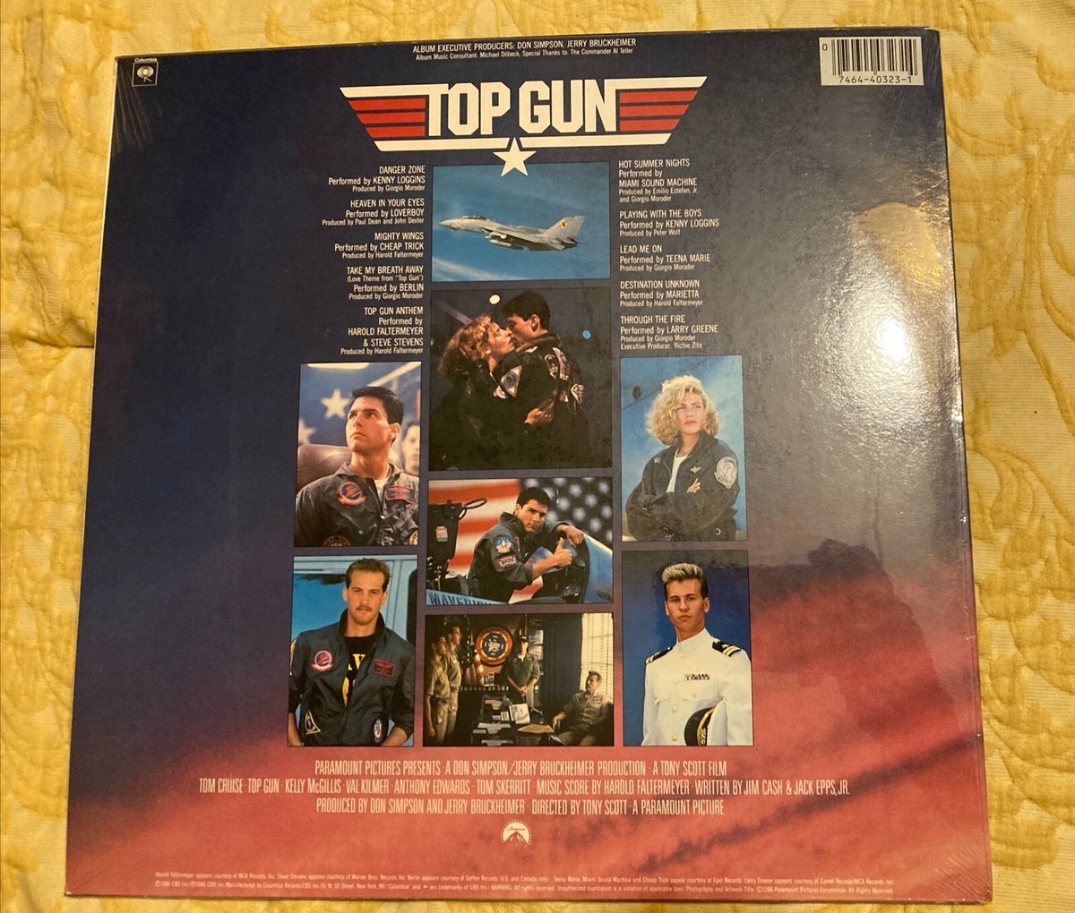 TOP GUN Original 1986 Motion Picture Soundtrack LP Columbia C40323