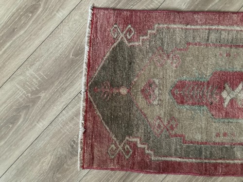 Turkish Rug, Vintage Rug,Doormat Rug, Boho Deco,Handmade Rug,Carpet 1,6 x 3,1 ft - Picture 6 of 8