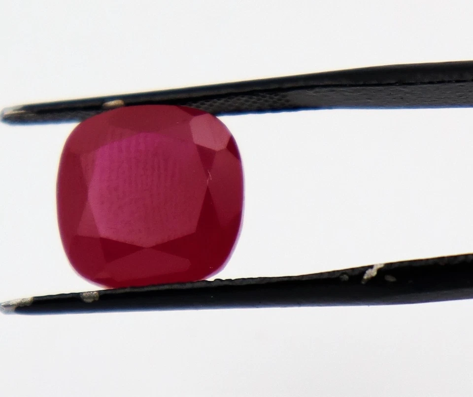 Lab Created Ruby Opaque Cushion Facated Gemstone Jewelry Stone 3mmto10mm - Image 4 of 4