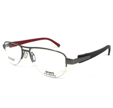 Sports Charriol Eyeglasses Frames SP 23019 C5 Black Gray Red Round 54-17-135