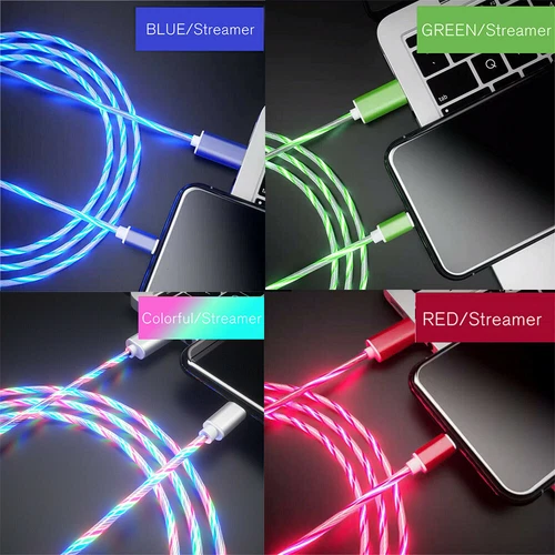 3 in 1 Wholesale LED Fast Charging Cable Bulk Charger Cord For iPhone Type-C USB - Picture 16 of 21