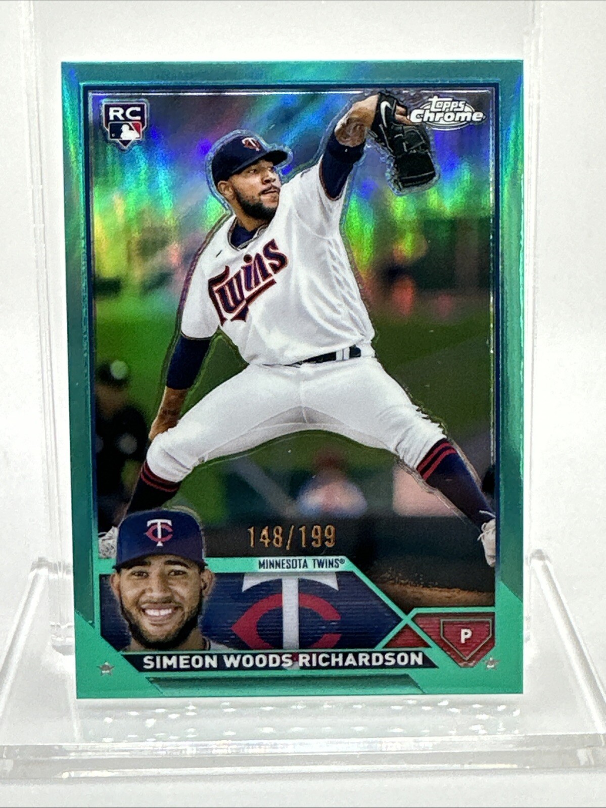 2023 Topps Chrome Simeon Woods Richardson #173 Rookie RC Aqua Refractor #148/199
