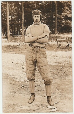 RARE RPPC - Football Player ID'd  Diffin - Andover NY 1910 Real Photo Postcard