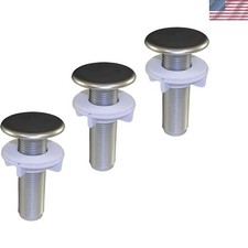 Set of 3 Rust Resistant Brushed Nickel Kitchen Sink Hole Covers - Easy Install