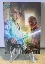 2024 Topps Chrome Star Wars Galaxy 5 Luke Wields The Lightsaber Aqua /199