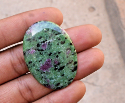 Natürlicher Rubin Zoisit ovaler Cabochon 42 x 30 mm handgefertigter loser Ede...