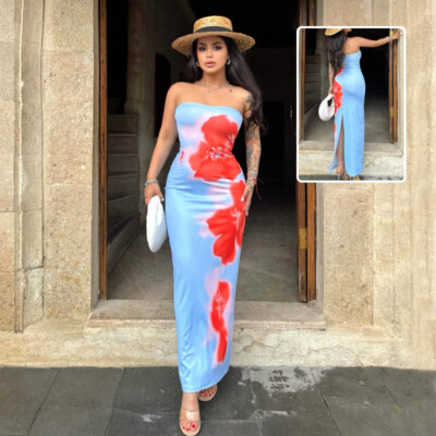 tube beach dress Strapless Sundress Tube top Dresses Strapless Tops for Women Summer Sundresses for Women 2025 Beach Black S at Amazon Women's Clothing store