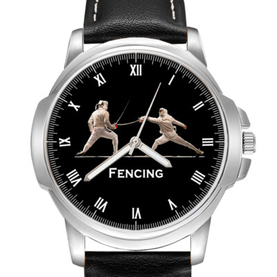 FECHTEN (FOLIE,ÉPÉE,SÄBEL) SPORT ARMBANDUHR JUBILÄUM GEBURTSTAGSGESCHENK GRAVUR