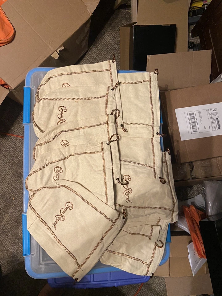 批量 10 件! 罕见! Crown Royal Blenders Mash Bags 奶油色带铜色标志 — 第 3/4 张图片