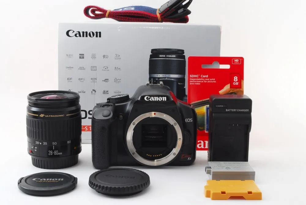 Canon EOS Kiss X2/Rebel XSi/450D 12.2MP Lens Kit [Exc+++] w/Box,8GB SD  Card[jkh]