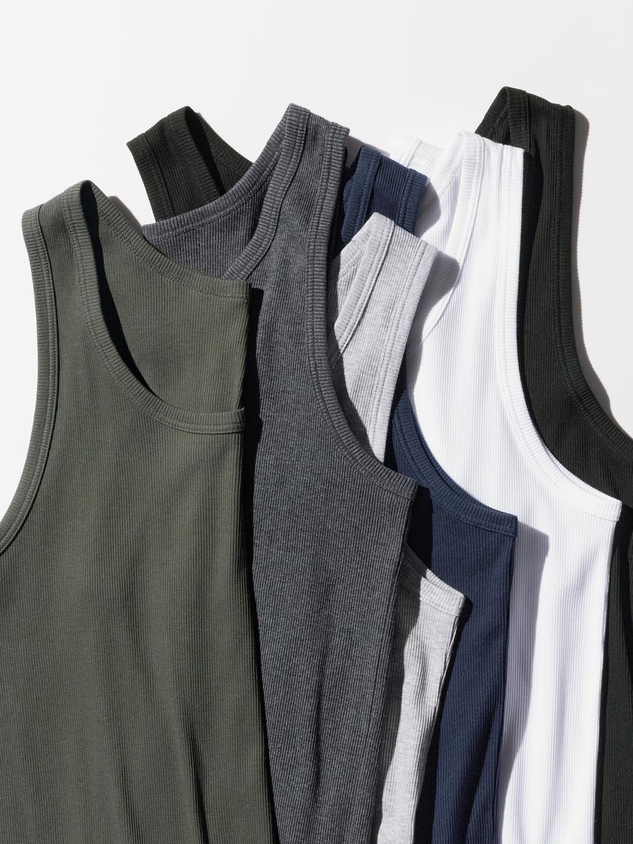 UNIQLO DRY Color Ribbed Tank Top Japan NEW