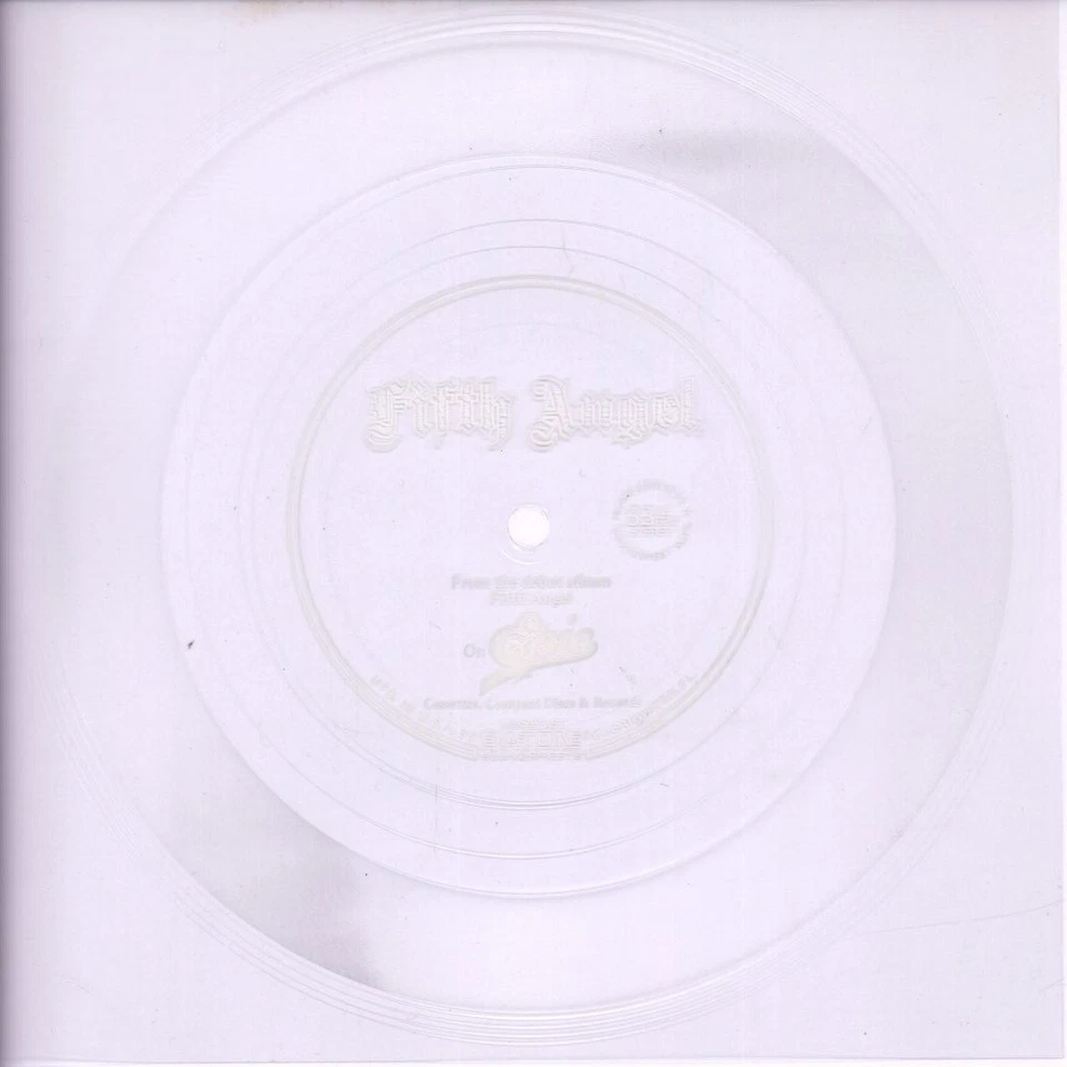 Fifth Angel Self-Titled 7" vinyl USA Eva-Tone Soundsheets 1986 clear flexi disc