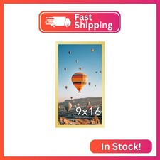 JCJMY 9x16 Picture Frame Gold for Wall Hanging, Wall Mounting Horizontally or Ve