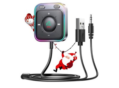 JOYROOM Bluetooth 5.4 AUX Car Adapter[2025 Upgrade] [Stronger Dual Mics& Noise C