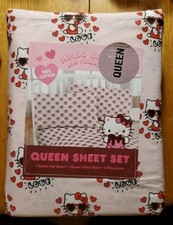 Hello Kitty  Friends Valentine's Day Queen Sheet Set Love Sunglasses Red Hearts