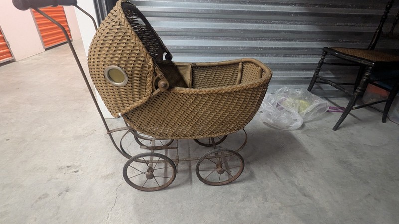 Antique Vintage Wicker Baby Doll Stroller Carriage  Victorian 1800’s-Early 1900’