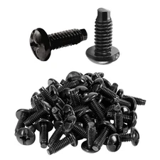 Server Rack Mounting Screws 10-32 x 0.5 in Phillips Screw Black Finish Bag of 25