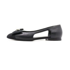 CHANEL Ballerines en cuir d'agneau noir G36351 152896508