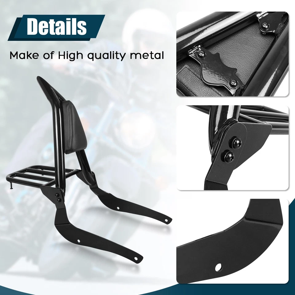 Sissy Bar Backrest with Luggage Rack For Suzuki Boulevard M50 C50 VL800 2001-12 - Image 3 of 4