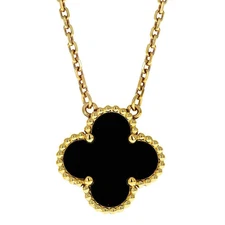Pre-Owned Van Cleef & Arpels Vintage Alhambra Pendant Necklace Yellow Gold