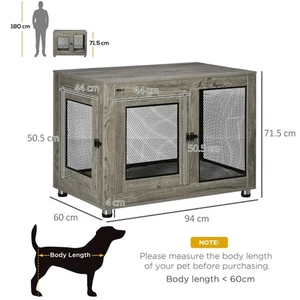 Luxury Dog Crate Furniture Side Table with Cushion for Large Dogs