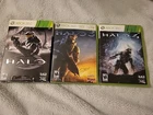 Lot of 3 Halo Combat Evolved Xbox 360 Games Anniversary W Sleeve, Halo 3, Halo 4