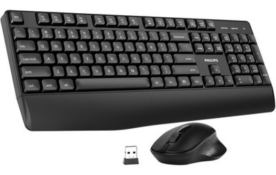 PHILIPS Wireless Keyboard and Mouse Combo-Ergonomic Keyboard and Mouse Wireless