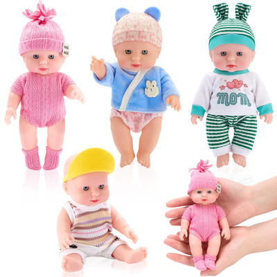 Halloscume 7 Inch Mini Baby Mini Reborn Doll Vinyl Full Body Lifelike Dolls