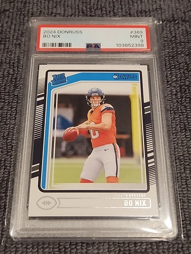 2024 Panini Donruss #369- Bo Nix Rated Rookie Psa 9