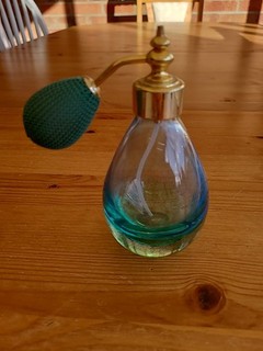 Green Glass Perfume Bottle