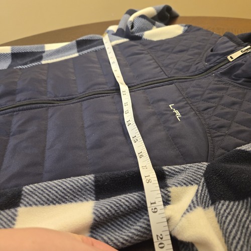 Ralph Lauren Active Hybrid Puffer Jacket Fleece Gingham Plaid Puffer Women’s M - Picture 8 of 9