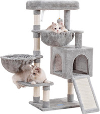 Cat Tree, Cat Tower for Indoor Cats, Cat House with Large Padded Bed, Cozy Condo