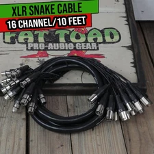 XLR Snake Cable Patch - 16-Channel 10ft Pro Audio Mic Cord Mixer Sound Stage PA