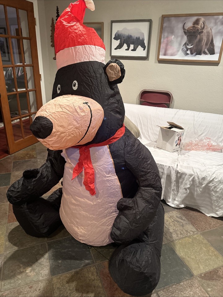 Gemmy Airblown Christmas Inflatable 6ft Black Bear | eBay