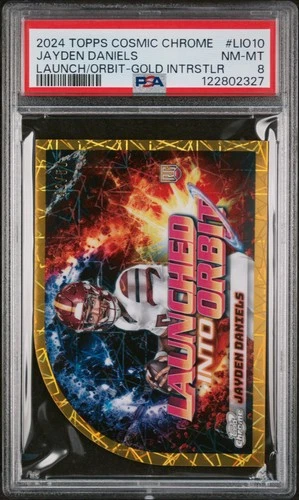 2024 TOPPS COSMIC CHROME LAUNCHED INTO ORBIT #LIO10 JAYDEN DANIELS 42/50 PSA 8