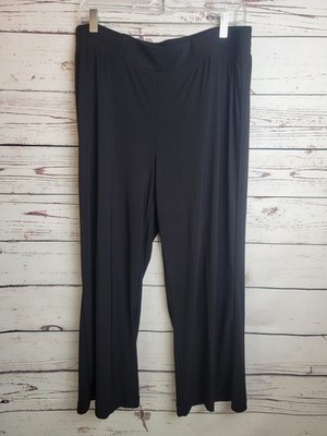 Iman Black Straight Leg Casual Work Pull On Cropped Pants Women's Size XL Short