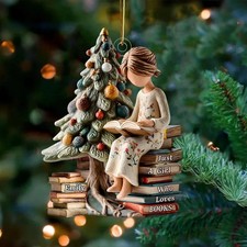 Just a Girl Who Loves Books Ornament, Personalized Reading Girl