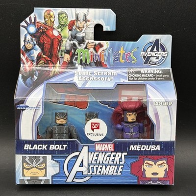 2016 MiniMates Marvel Avengers 2 Pack BLACK BOLT & MEDUSA sonic scream accesory