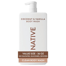 Native Body Wash for Women  Men, Coconut  Vanilla, 36 Oz Pump Bottle, Sulfate-