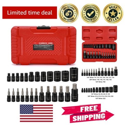 Versatile Torx Bit Socket Set, 25 Pieces with Corrosion-Resistant Finish