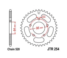 JT Steel Rear Sprocket 520 45T fits Honda XL200R 1983-1984