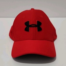 Under Armour Red Black Breathable Baseball Cap BOYS M/L Sports Casual Hat