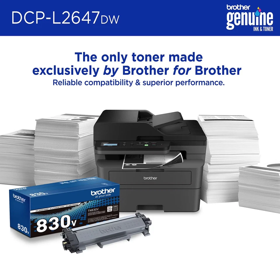 Impresora láser monocromática inalámbrica multifunción Brother DCP-L2647DW nueva Foto 2 de 4